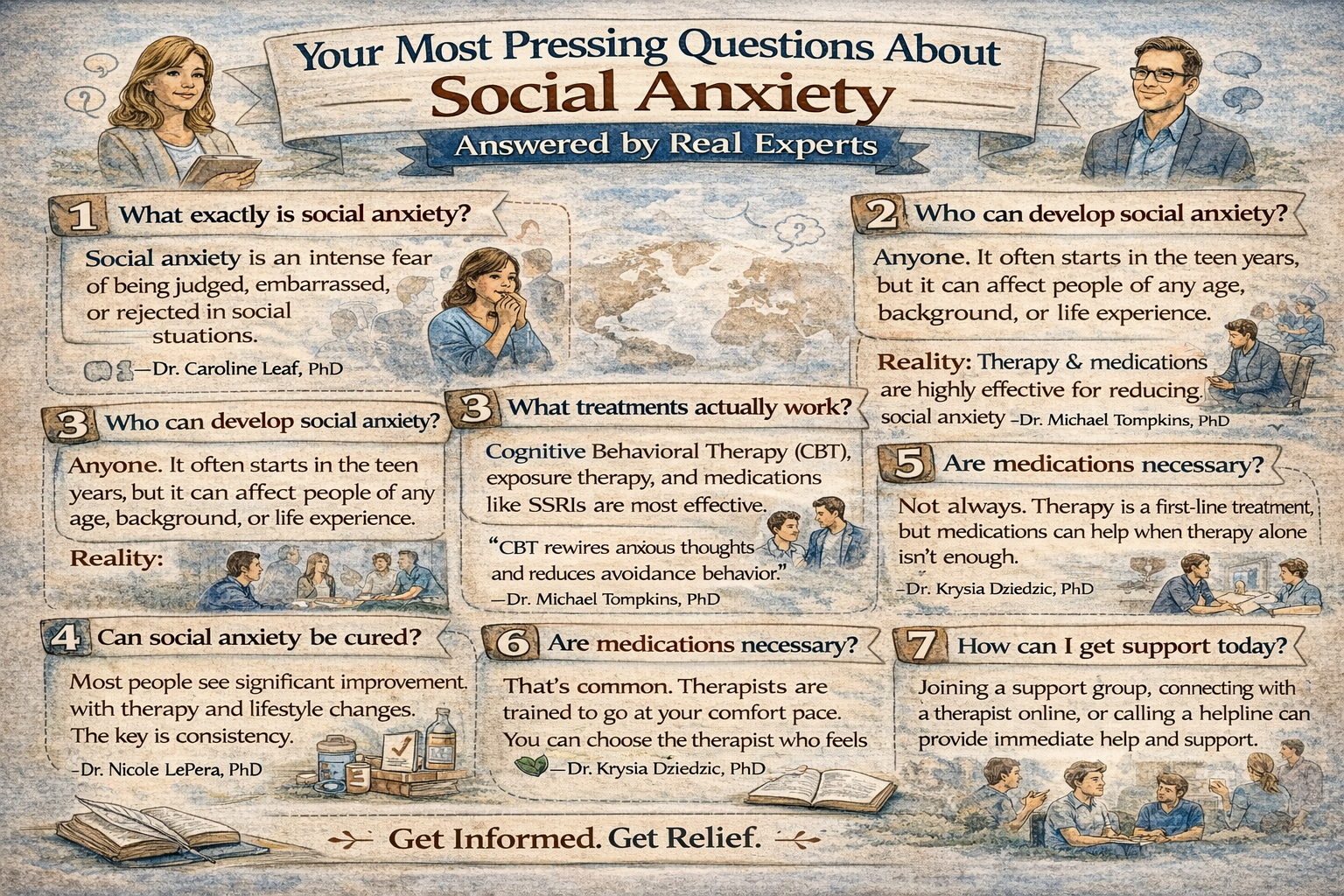 experts answering questions about social anxiety in everyday life